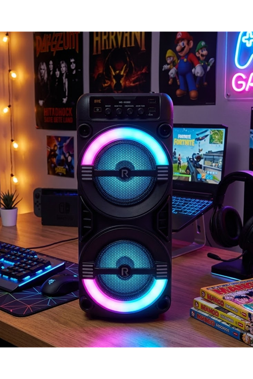 Kablosuz Bluetooth Hoparlör LED Işıklı USB ve TF Kart Destekli