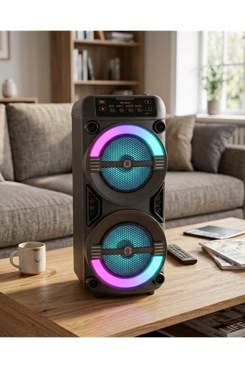 Taşınabilir Bluetooth Hoparlör RGB Işık Efektli Stereo Ses