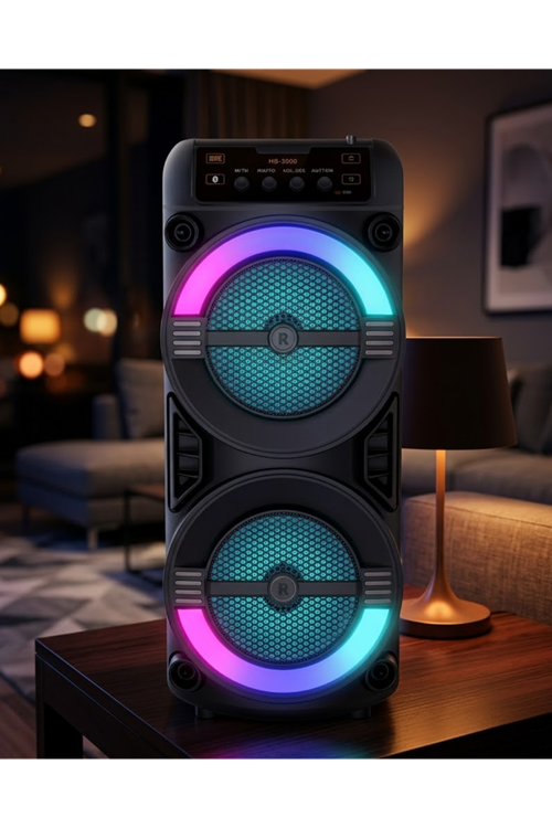 RGB Işıklı Bluetooth Hoparlör Kablosuz Taşınabilir Stereo Speaker