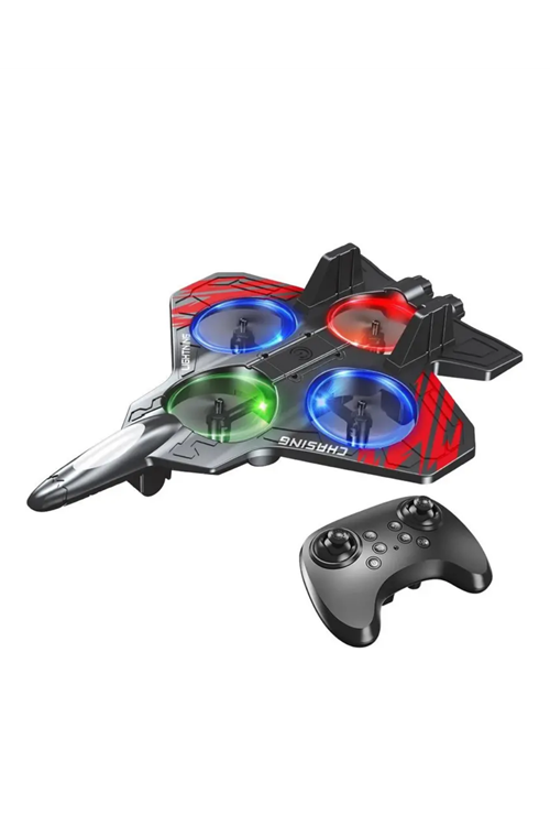 LED Işıklı Fighter Jet Tasarımlı Drone Uzaktan Kumandalı Akrobatik Oyuncak Uçak