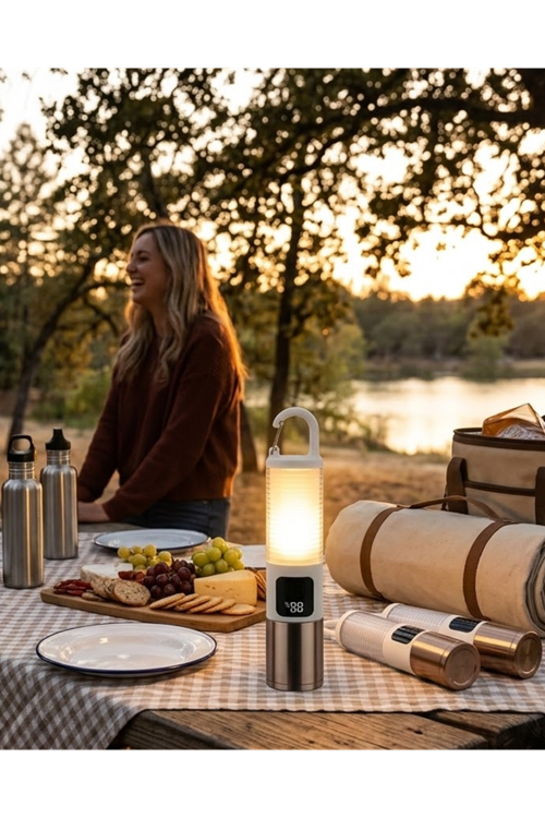 Outdoor Kamp Feneri USB Şarjlı Yüksek Parlaklık Güç Ekranlı LED Aydınlatma