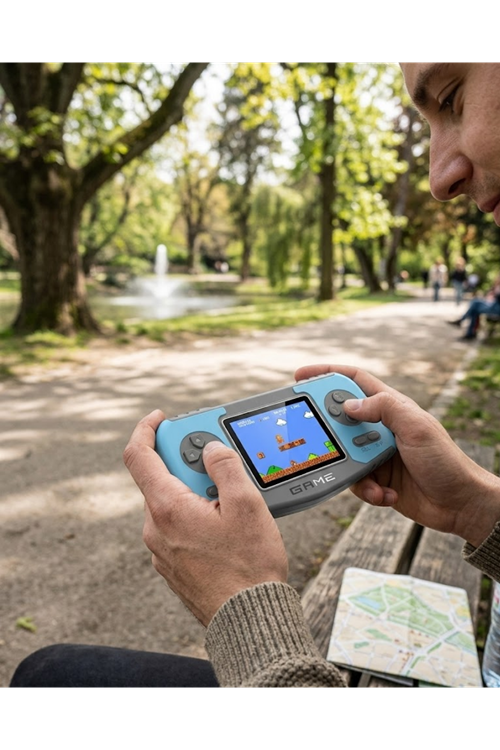 Taşınabilir Klasik Oyun Konsolu TV Bağlantılı Dahili Oyunlu Şarjlı Game Console