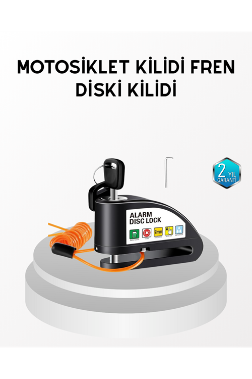 Anti Hırsızlık 110 dB Alarm Disk Fren Kilidi Suya Dayanıklı Çelik Güvenlik Kilidi