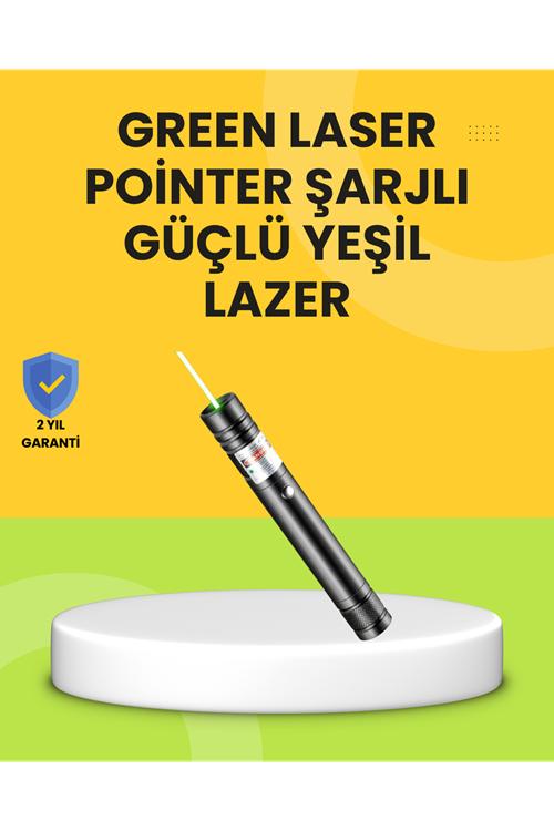 Uzun Mesafe Görünürlüklü Yeşil Lazer Pointer Şarjlı
