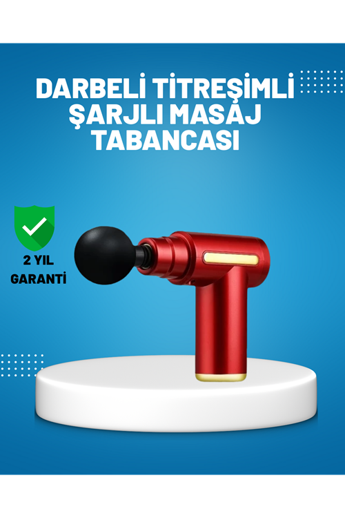 Titreşimli Masaj Tabancası 4 Başlıklı 6 Hız Ayarlı Kas Rahatlatıcı