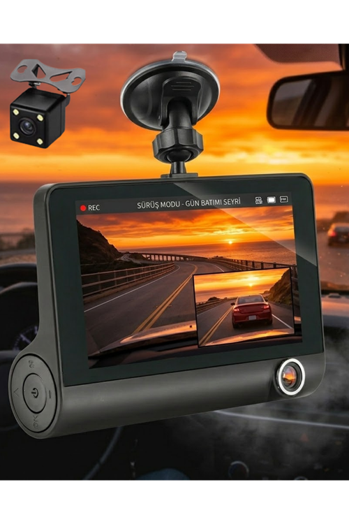 Çift Lens Araç Güvenlik Kamerası G Sensörlü Full HD