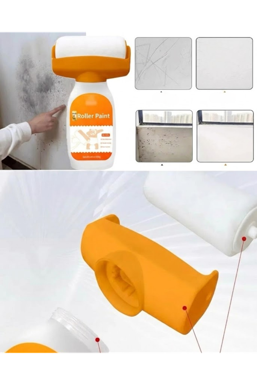 Duvar Rötuş Boya Rulosu 2si 1 Arada Hazneli Hızlı Kuruyan Yama Fırçası