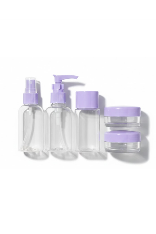 5 Parça Şeffaf Seyahat Kozmetik Seti 30 ml