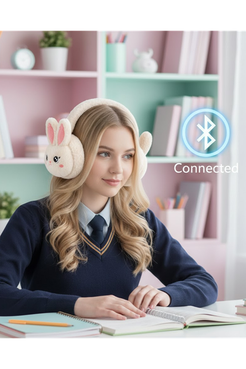 Kablosuz Tavşan Tasarımlı Bluetooth Kulaklık TF Kart Destekli