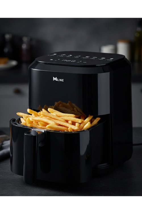 1360W Güçlü 4 Litre Kapasiteli Dokunmatik Cam Hazneli Airfryer