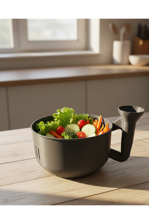 Ergonomik Saplı Sebze Süzgeçli Yıkayıcı Çok Amaçlı Mutfak Ürünü