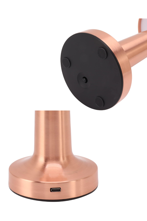 Modern Bronz Masa Lambası 3 Renk LED Dokunmatik Şarjlı Model