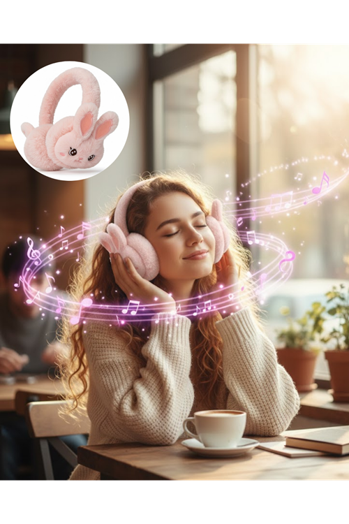 Peluş Kulaklıklı Bluetooth Kablosuz Müzik Dinleme ve Görüşme Özellikli
