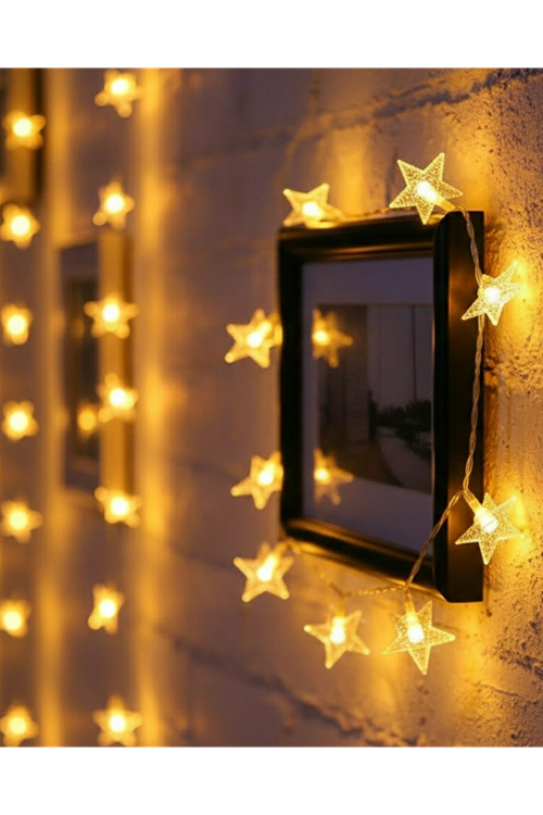 5 Metre 20 Yıldızlı LED Işık Zinciri Daylight Beyaz Salon ve Oda Dekoru