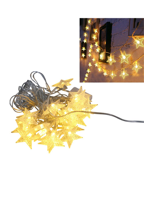 5 Metre 20 Yıldızlı LED Işık Zinciri Daylight Beyaz Salon ve Oda Dekoru