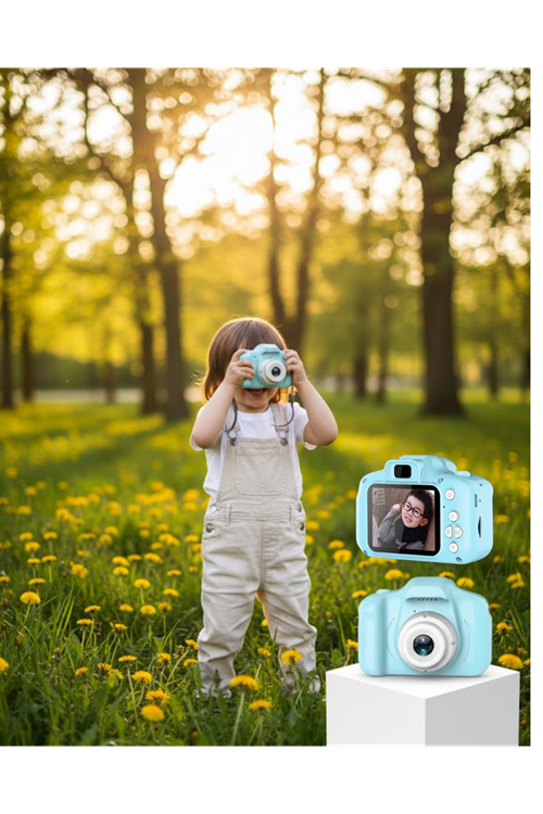 Mavi Şarjlı Mini Kamera HD Video Fotoğraf Çekimli Genişletilebilir Hafızalı