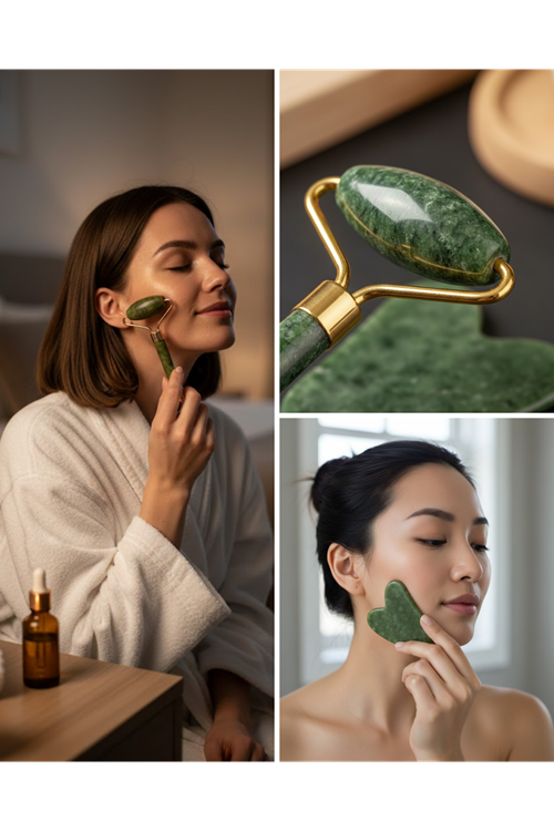 Yüz Masaj Aleti Roller ve Gua Sha 2li Set