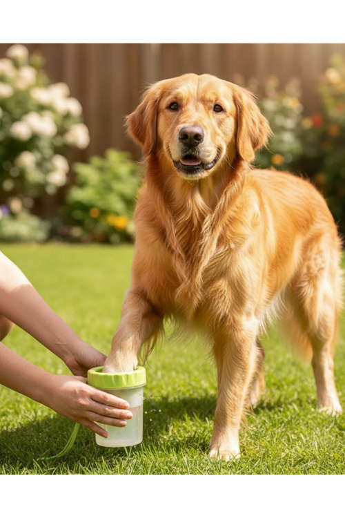 Yuvarlak Başlıklı Köpek Pati Temizleyici Yumuşak Silikon Fırçalı