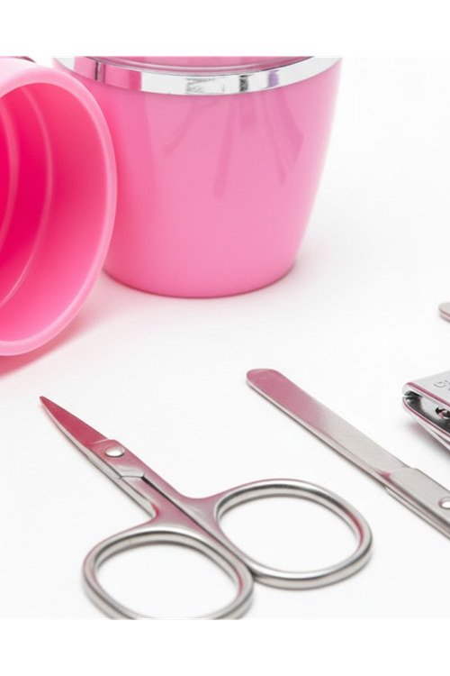 Tırnak Bakım Manikür Pedikür Seti 4 Parça Pembe Pratik Günlük Kullanım