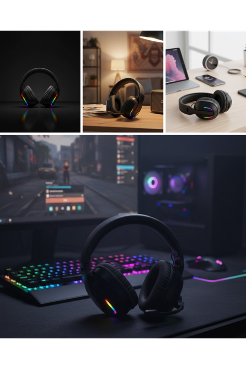 Gaming Headset Kablosuz Bluetooth 40MM Sürücülü Mikrofonlu Oyuncu Kulaklığı