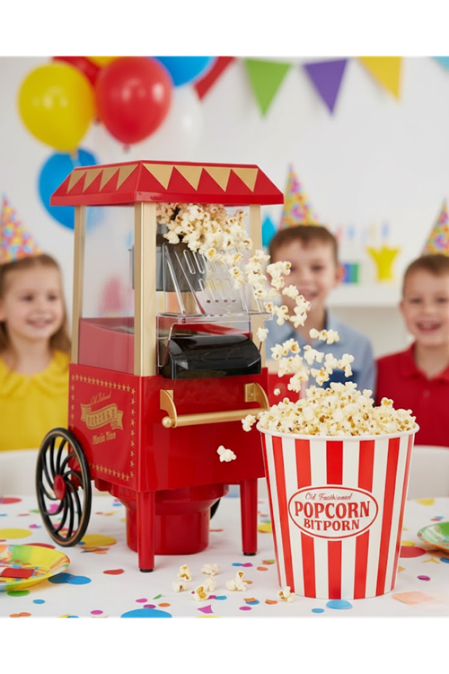 5 Dakikada Popcorn Hazırlayan Yağsız Patlatma Makinesi