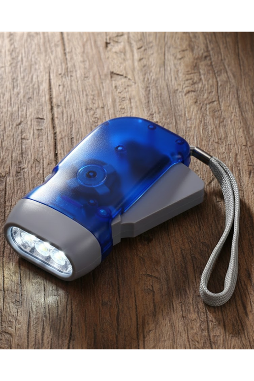 Kendiliğinden Şarjlı El Feneri Pilsiz Dinamolu 3 LED Taşınabilir