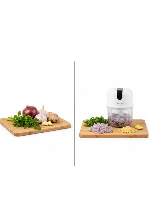 USB Şarjlı Mini Rondo Sarımsak Soğan Zencefil