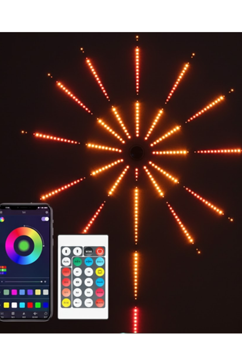Uygulama Destekli RGB LED Havai Fişek Duvar Aydınlatması