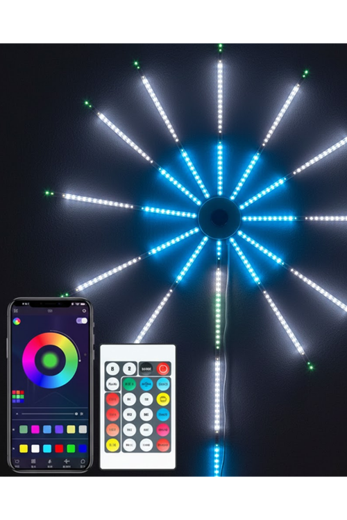 RGB LED Duvar Dekoru Sökülebilir Kollu Havai Fişek Işık Sistemi