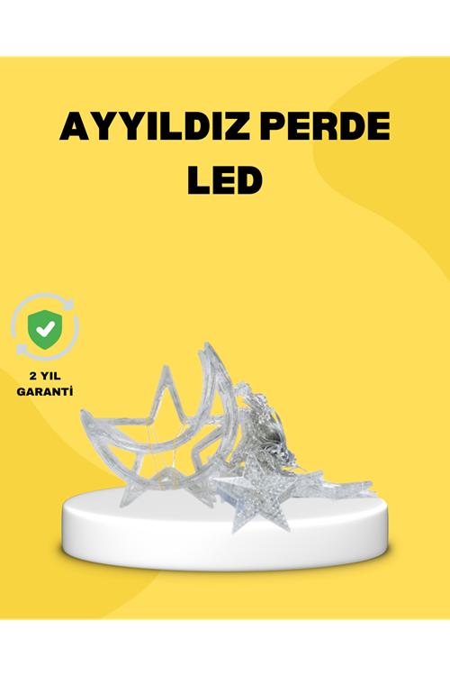 126 LED’li Yıldız Ay Perde Işık Prizden Çalışan Dekoratif Aydınlatma