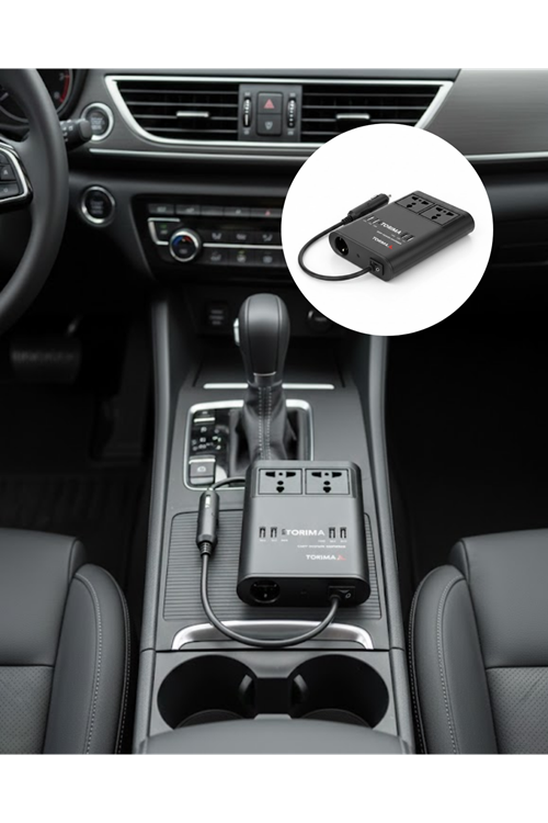 Araç İçin 12V 24V Güç Dönüştürücü 220V Priz ve USB Portlu