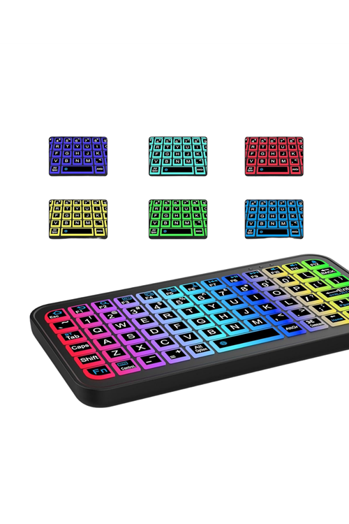 Şarjlı Kablosuz Mini RGB Klavye Uzun Pil Ömürlü
