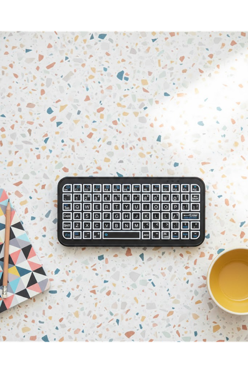 Kompakt Siyah RGB Işıklı Bluetooth Mini Klavye