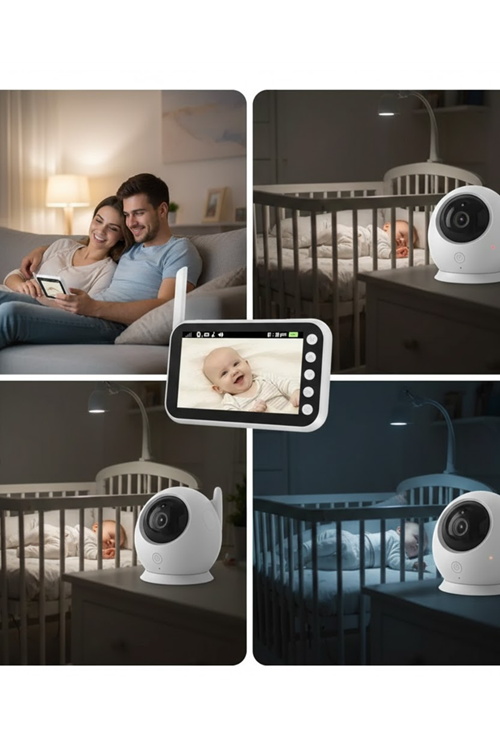 4.5 İnç Ekranlı Gece Görüşlü Bebek Kamerası ve Monitörü