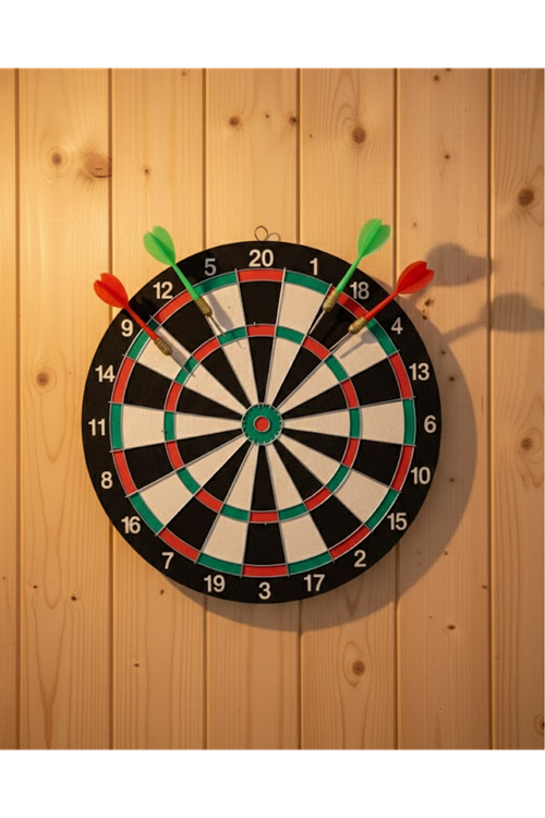 Ev ve Ofis İçin 17 İnç Dart Tahtası Seti 4 Adet Dart Oku Dahil