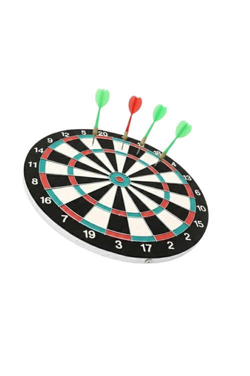 17 İnç Profesyonel Dart Tahtası Dayanıklı Yapı ve 4 Metal Dart Oku