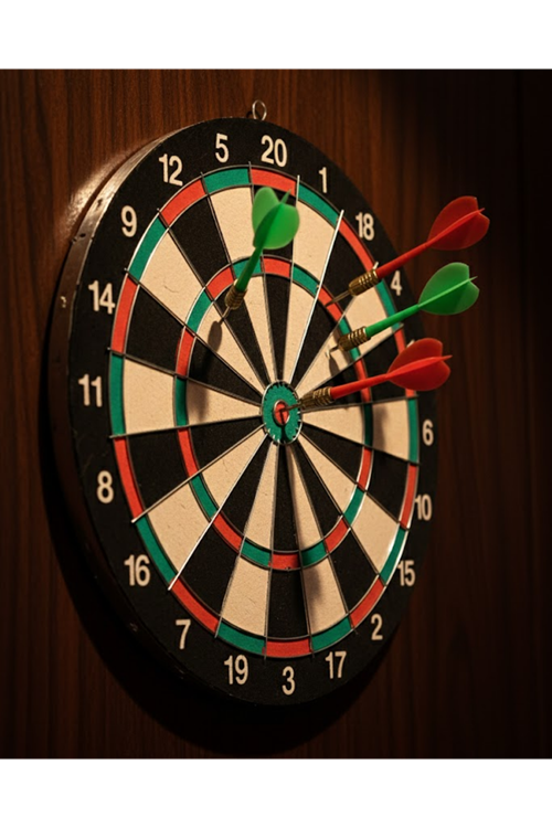 Kaliteli Ahşap 15 İnç Dart Tahtası Kolay Montajlı 4 Ok