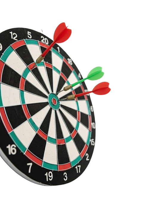 Şık Tasarımlı 15 İnç Dart Tahtası Metal Uçlu 4 Ok Seti