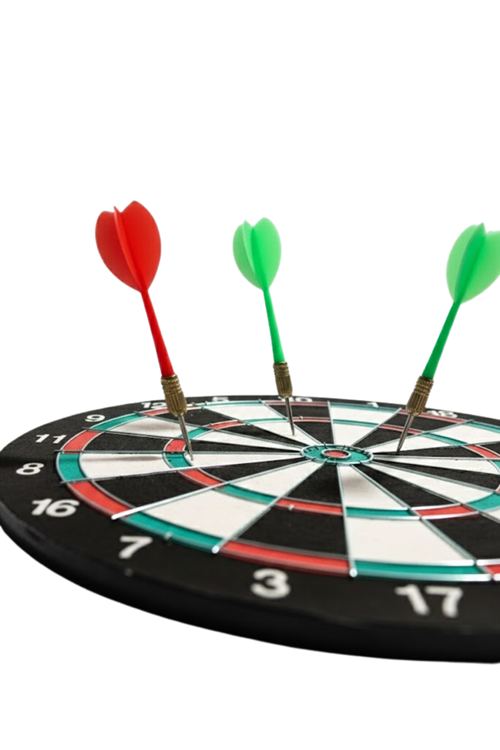 Şık Tasarımlı 15 İnç Dart Tahtası Metal Uçlu 4 Ok Seti