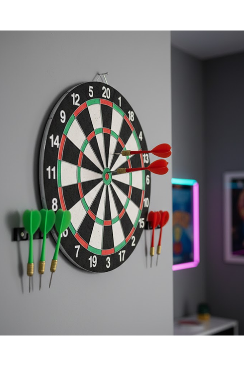 Şık Tasarımlı Dart Tahtası 12 İnç Dayanıklı Ahşap Gövde