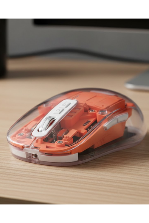 Şeffaf Kablosuz Mouse Bluetooth Bağlantılı Sessiz Tıklama