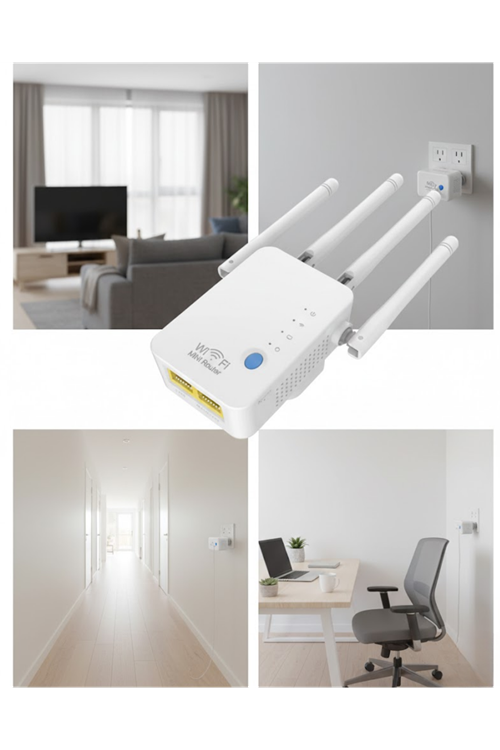 Ev ve Ofis İçin WiFi Güçlendirici WPS Düğmeli Güvenli Tekrarlayıcı
