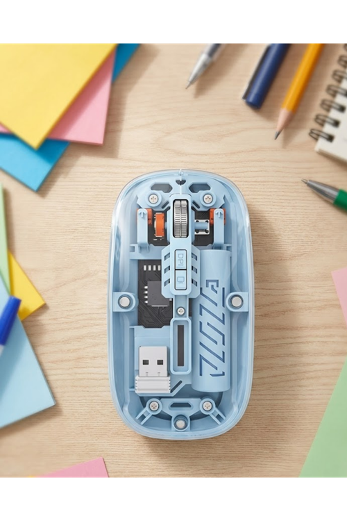 Ofis ve Günlük Kullanım İçin Mavi Bluetooth Kablosuz Mouse