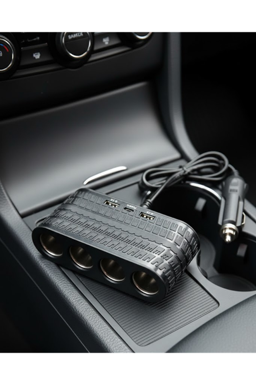 Araç İçi Güç Dağıtıcı 4 Çakmaklık 2 USB 1 Type C Şarj Ünitesi