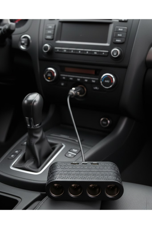 Araçlar İçin 4’lü Çakmak Çoklayıcı Type C USB ve Koruma Sistemli