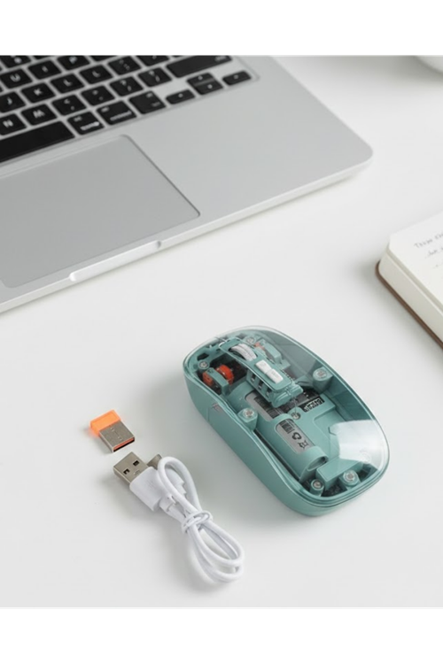 Pilli Kablosuz Mouse Bluetooth ve USB Uyumlu Sessiz Tıklama