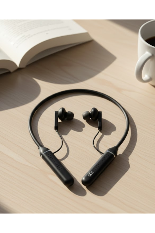 Uzun Süre Kullanımlı Kablosuz Boyun Askılı Stereo Kulaklık Güçlü Bas ve Net Ses