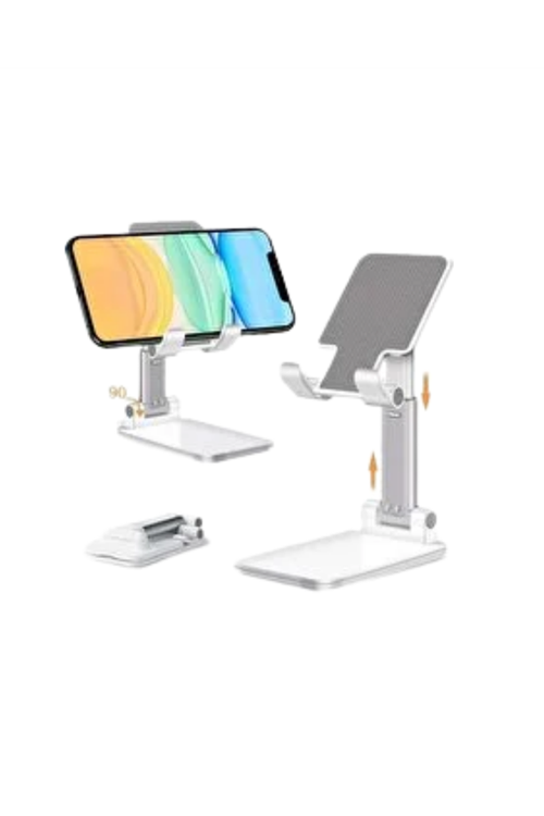 Ayarlanabilir Ergonomik Katlanabilir Masaüstü Telefon Tutucu Beyaz