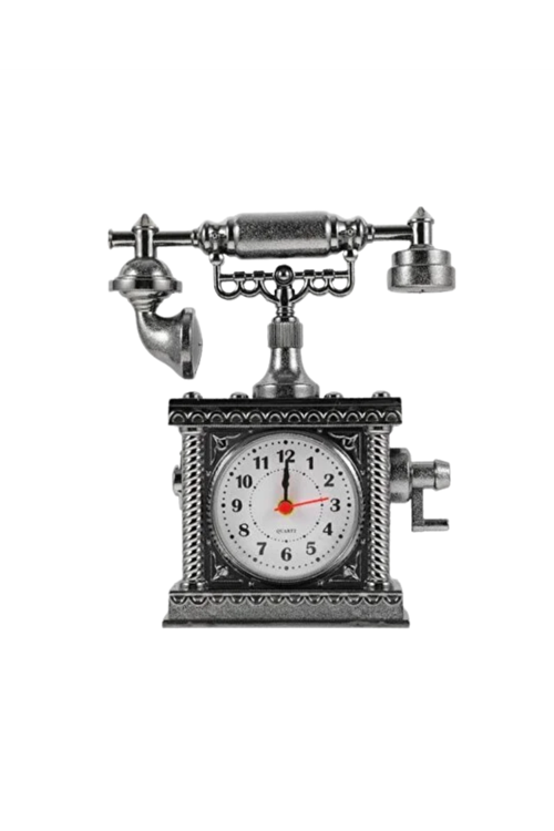 Nostaljik Telefon Tasarımlı Masa Saati Yüksek Sesli Alarm