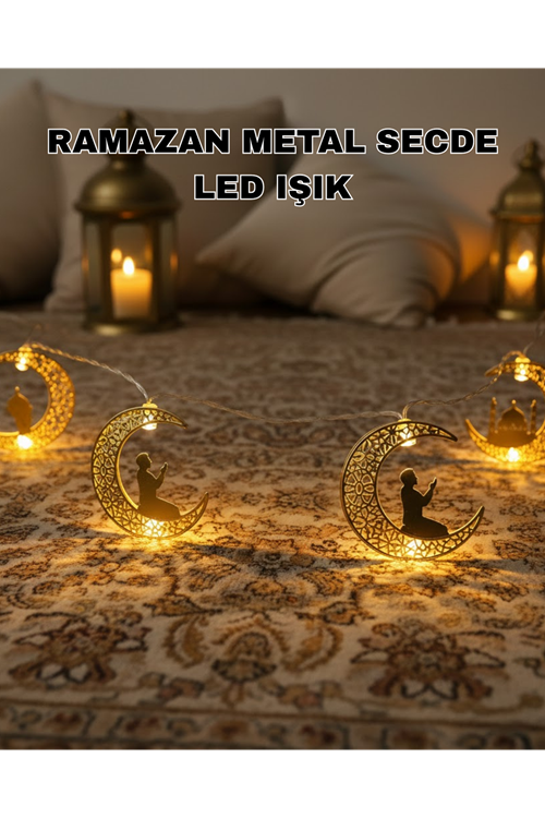 Ramazan Ay Işığı Secde Eden Adam Silüetli LED Peri Işığı